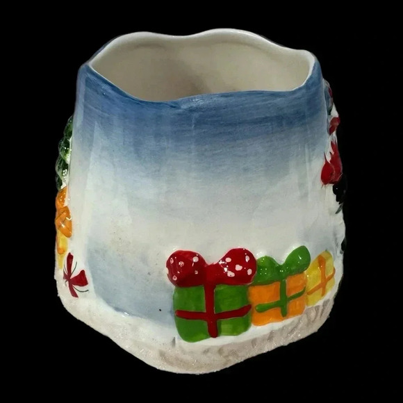 Home Interiors Ceramic Candle Capper Christmas Holiday Snowman Painted Topper - Picture 3 of 11